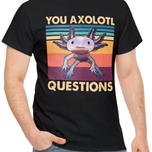 Men's Cartoon Axolotl Print T-Shirt